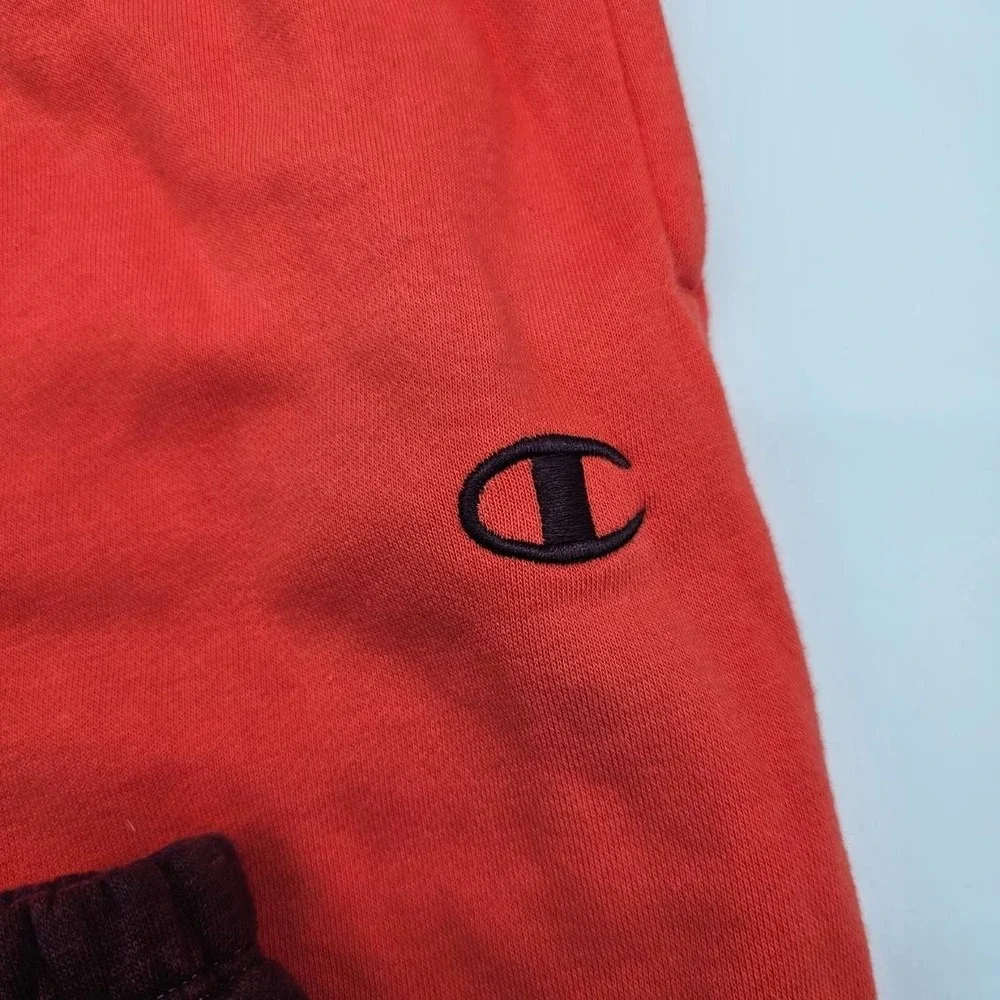 Champion Mens Sweatpants Fleece Shirt XLarge Orange Burgundy Ombre Joggers Set - Picture 6 of 12